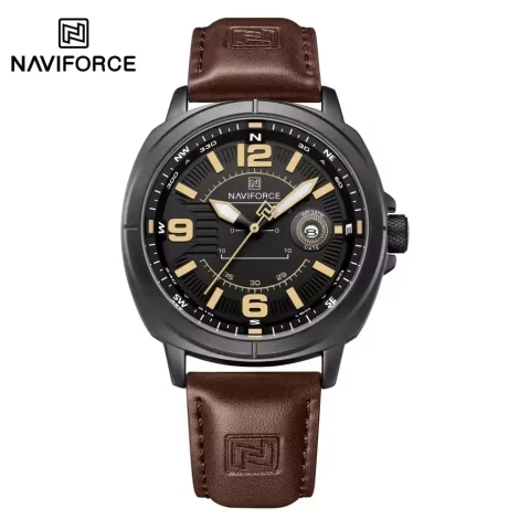 Naviforce 8078 Watch For Men-Brown