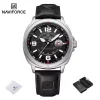Naviforce 8078 Watch For Men- Silver Black