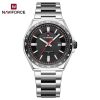 Naviforce 9266 Watch For Men-Silver Black Red