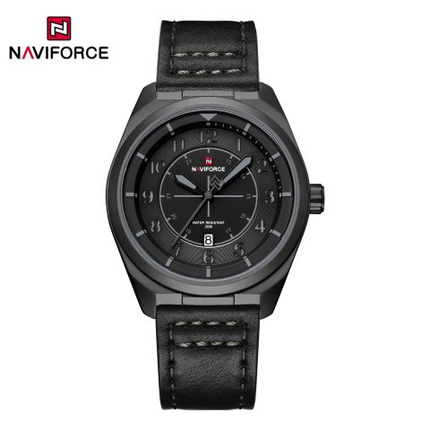 Naviforce 9281 Leather Men's Watch-Black