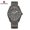 Naviforce 9281 Leather Men's Watch-Black Gray