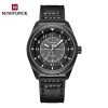 Naviforce 9281 Leather Men's Watch-Black White