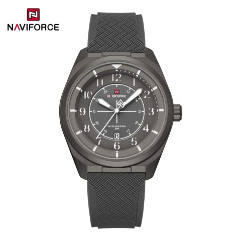 Naviforce 9281 Silicone Men's Watch-Gray White