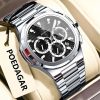 POEDAGAR 834 Watch For Men - Silver Black