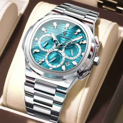 POEDAGAR 834 Watch For Men - Silver Sky Blue