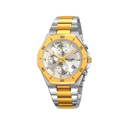 SKMEI 2452 Watch For Men-Gold Silver