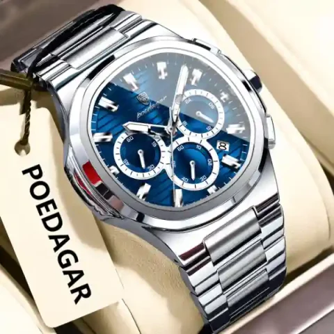 POEDAGAR 834 Watch For Men - Silver Blue