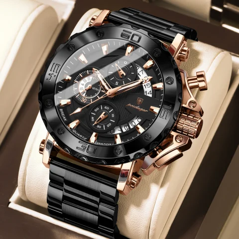 Poedagar 892 Watch  For Men-RoseBlack
