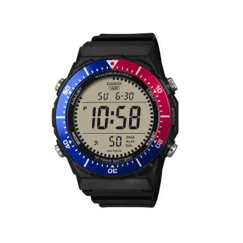Casio AE-1700H-1A2VDF Youth Series digital watch with red and blue Pepsi timer bezel