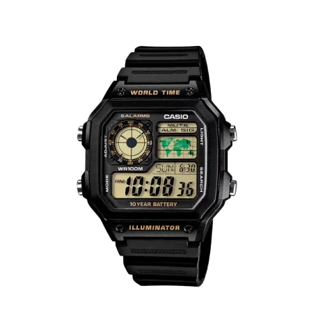 Casio (AE-1200WH-1BVDF) Youth World Time Digital Resin Watch