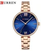 Curren 9017 Watch For Women-Rose Gold Blue