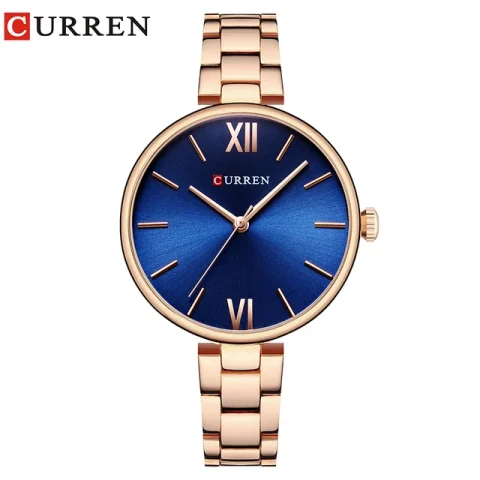 Curren 9017 Watch For Women-Rose Gold Blue