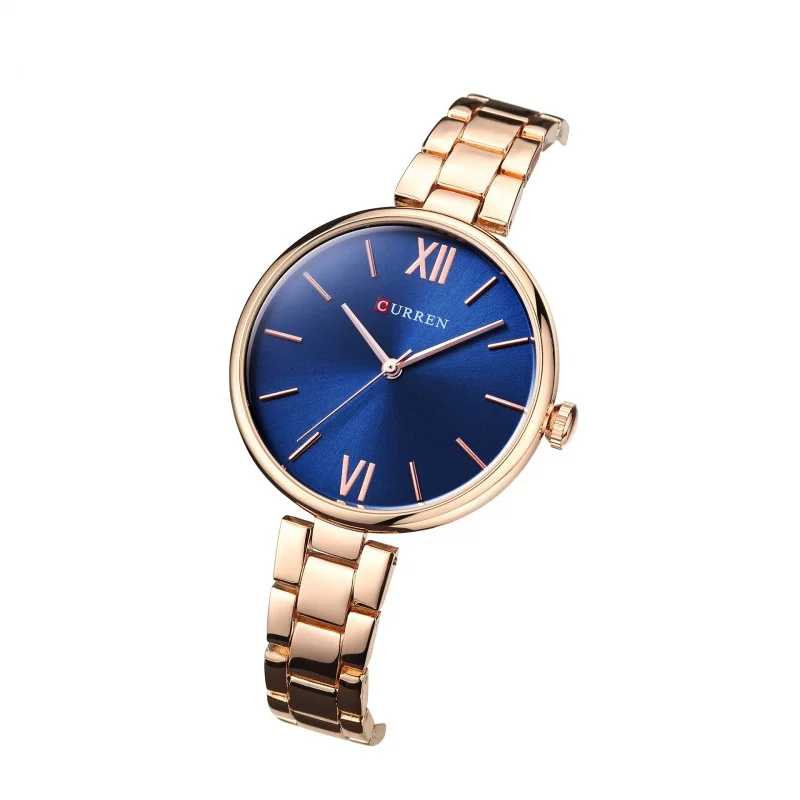 Curren 9017 Watch For Women-Rose Gold Blue1 Curren 9017 Watch For Women-Rose Gold Blue