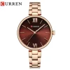 Curren 9017 Watch For Women-Rose Gold Coffee