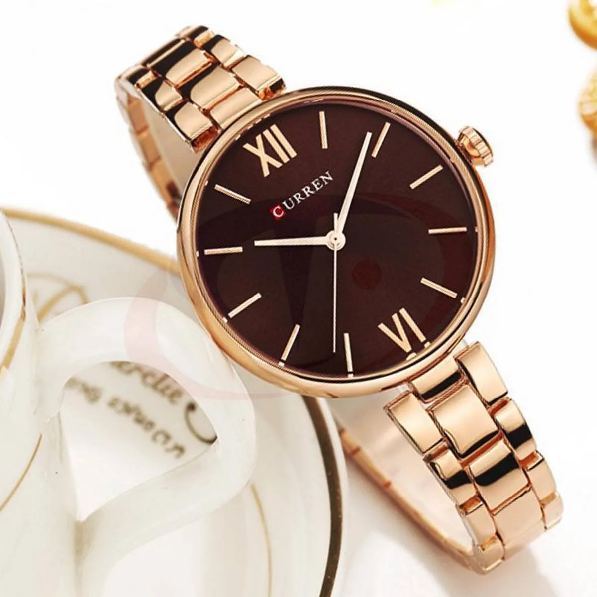 Curren 9017 Watch For Women-Rose Gold Coffee1 Curren 9017 Watch For Women-Rose Gold Coffee