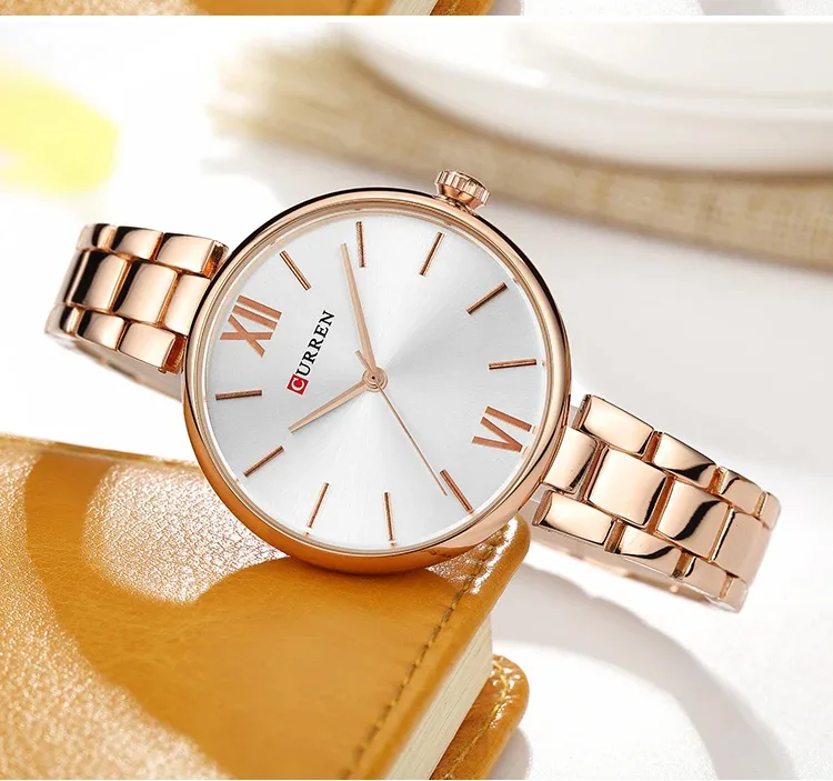 Curren 9017 Watch For Women-Rose Gold White2 Curren 9017 Watch For Women-Rose Gold White
