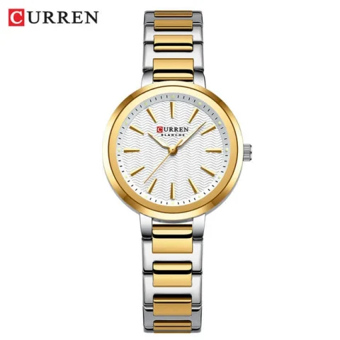 Curren 9109 Watch For Women-Gold White