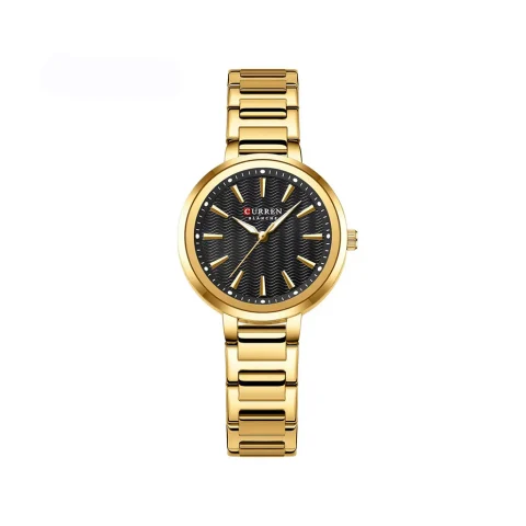 Curren 9109 Watch For Women-Golden Black