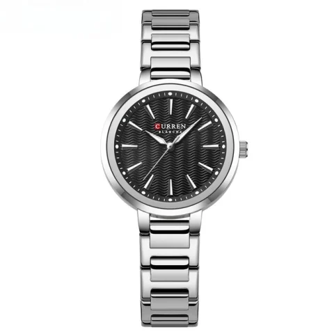 Curren 9109 Watch For Women-Silver Black