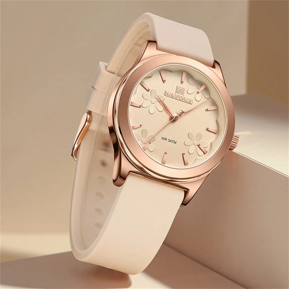 Naviforce 5051 For Women - Gold 1 Naviforce 5051 Watch For Women-Gold