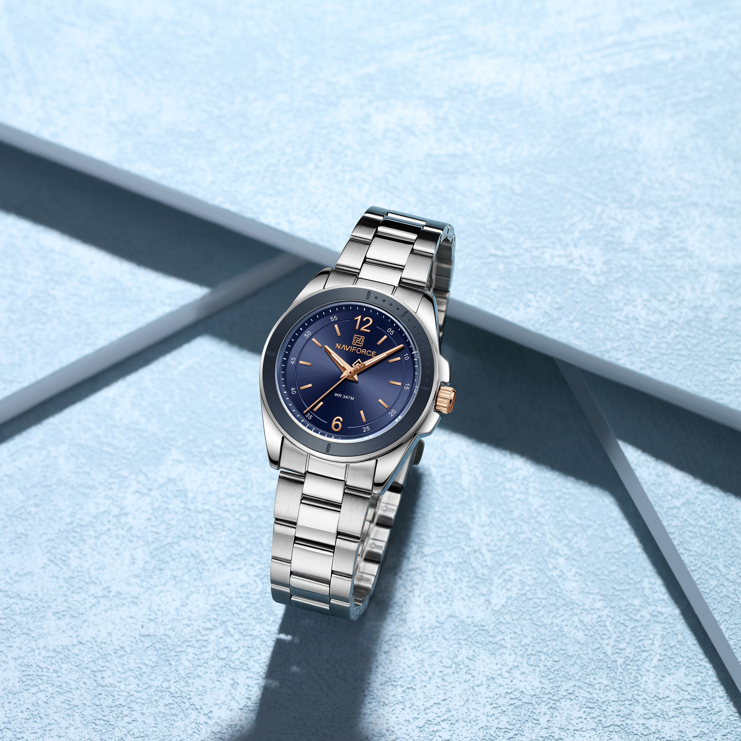 Naviforce 5062 watch for women-Silver Blue1 Naviforce 5062 watch for women-Silver Blue