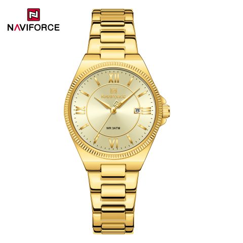 Naviforce 5073 watch for women-Gold