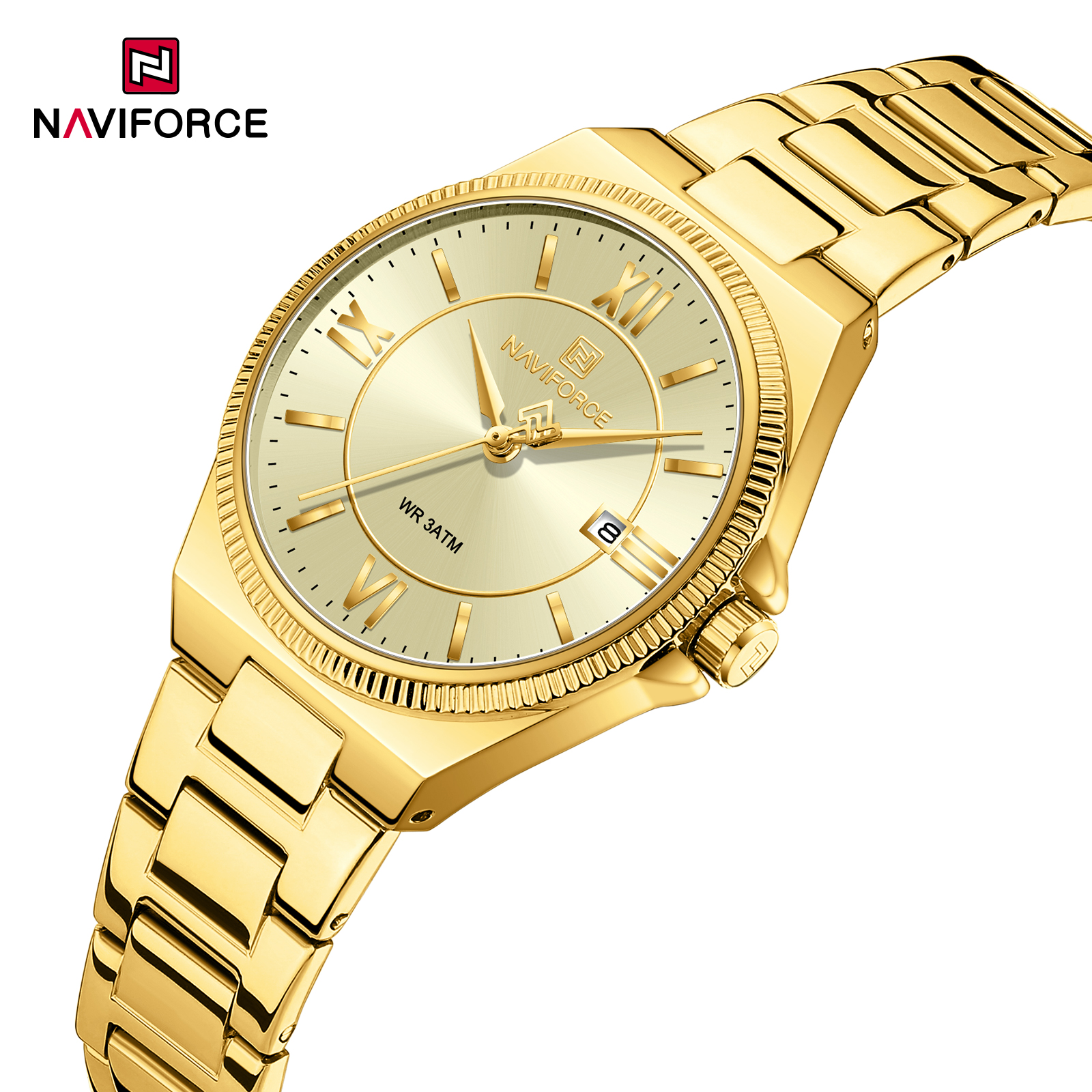 Naviforce 5073 watch for women-Gold1 Naviforce 5073 watch for women-Gold