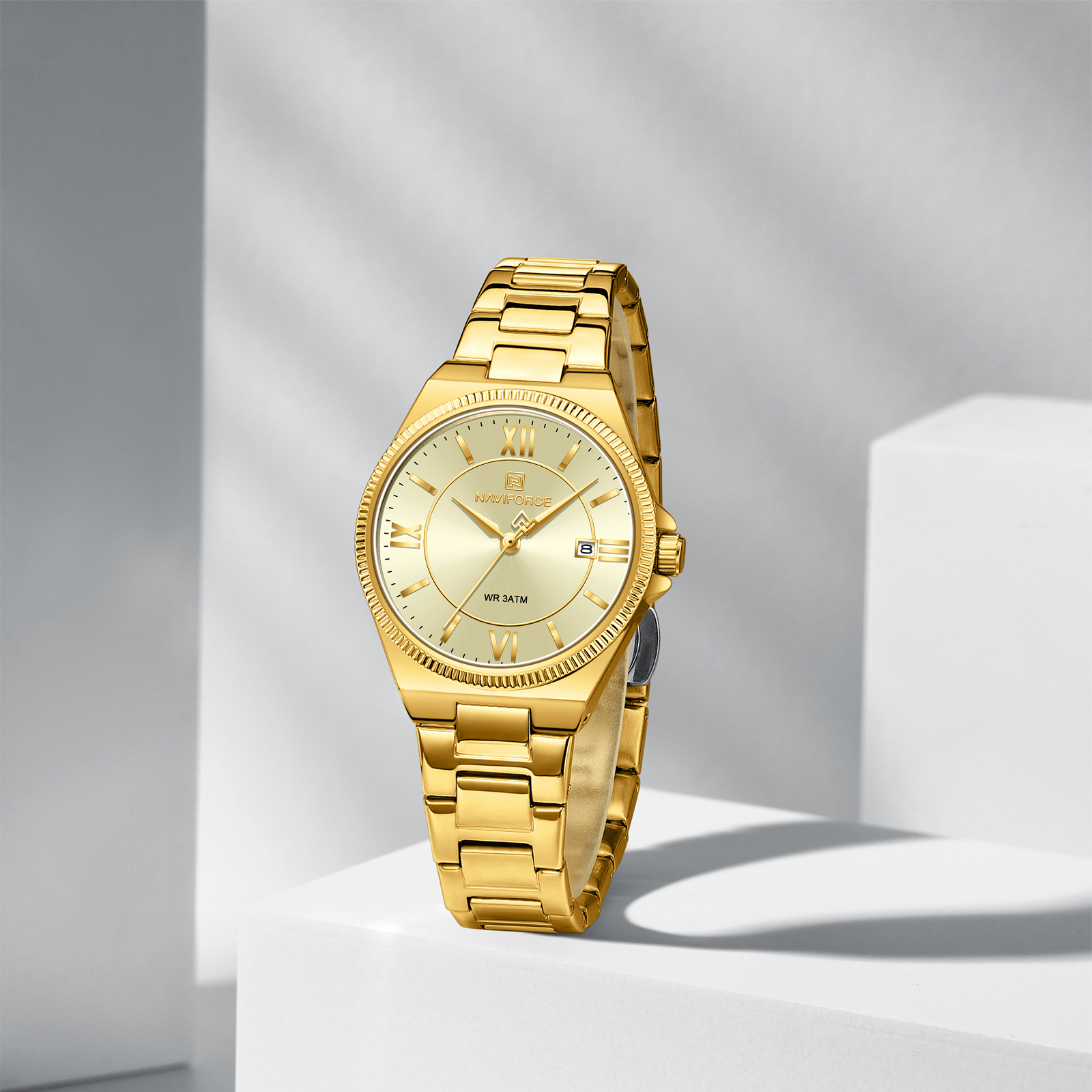 Naviforce 5073 watch for women-Gold2 Naviforce 5073 watch for women-Gold