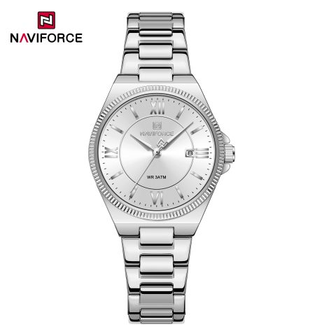 Naviforce 5073 watch for women-Silver