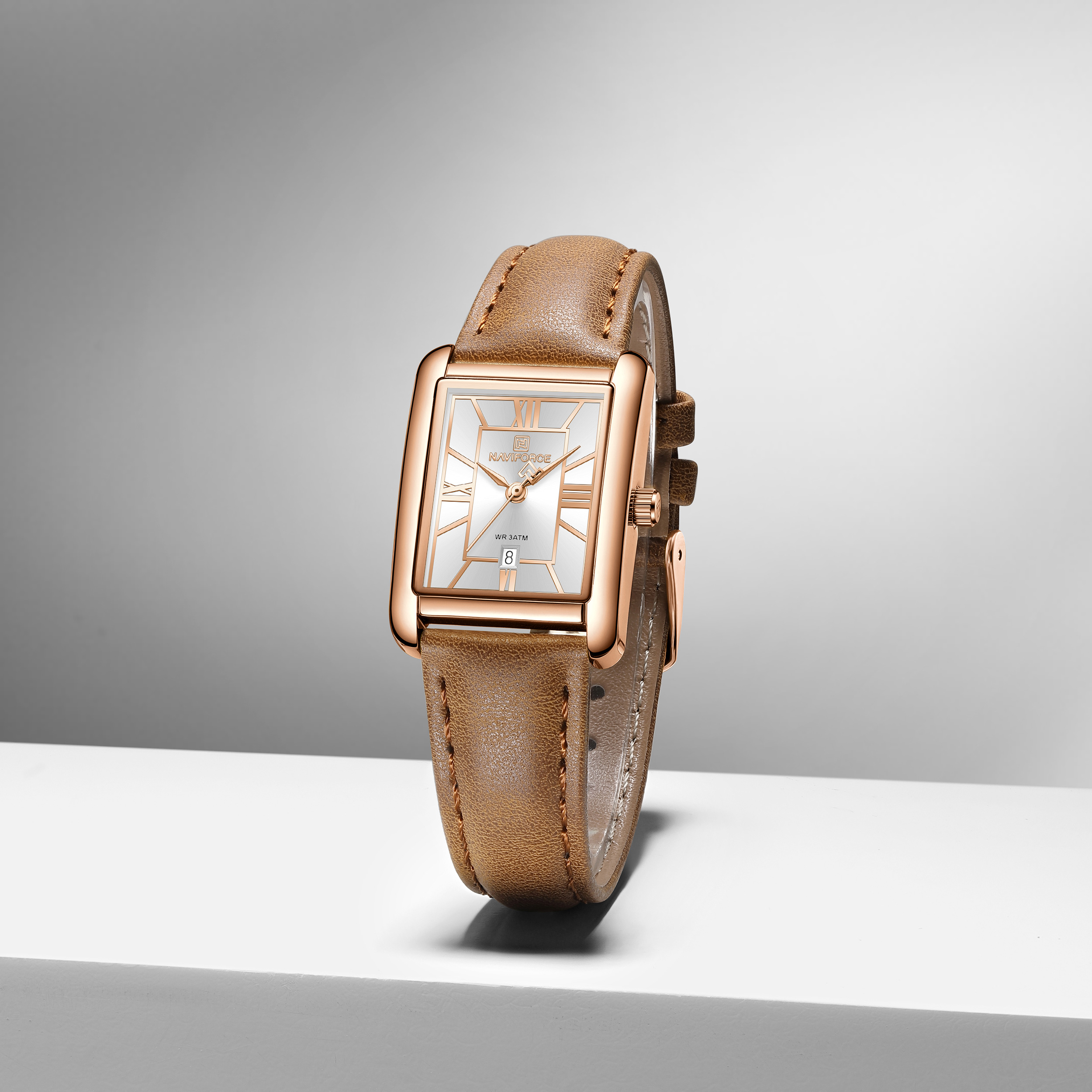 Naviforce 5074 for women-Brown Rose White2 Naviforce 5074 for women-Brown Rose White