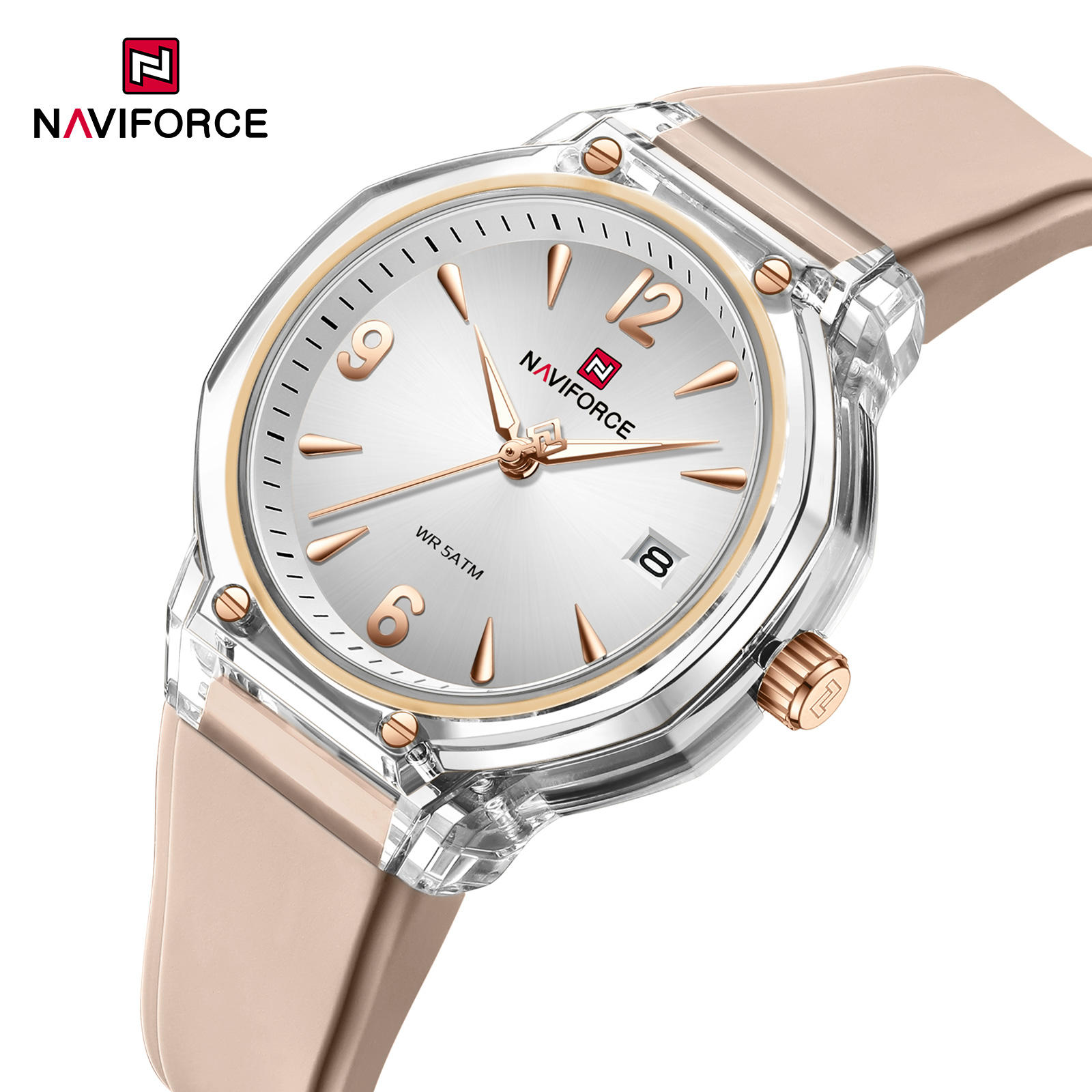 Naviforce 6110 Watch For Women - Rose White
