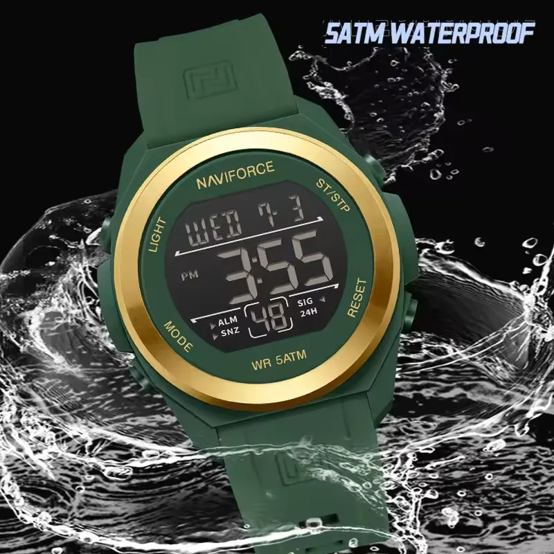 Naviforce 7111 watch for men-Gold Green2 Naviforce 7111 watch for men-Gold Green