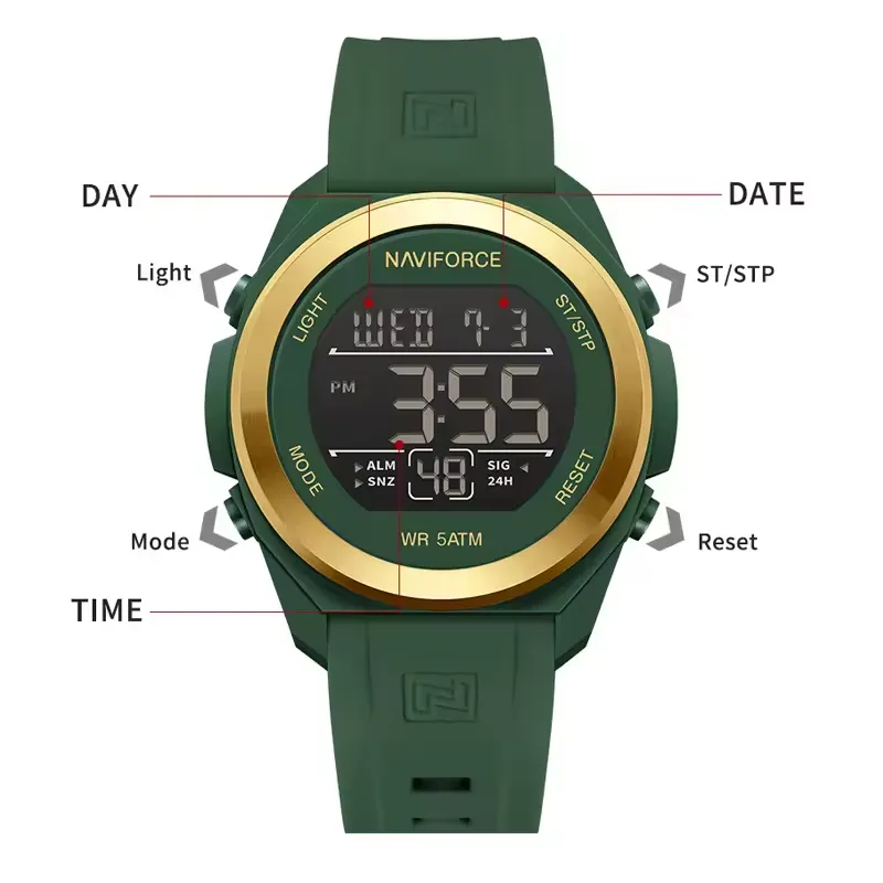 Naviforce 7111 watch for men-Gold Green3 Naviforce 7111 watch for men-Gold Green