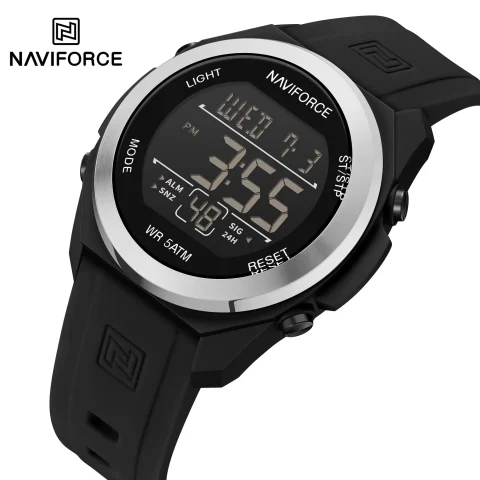 Naviforce 7111 watch for men-Silver Black