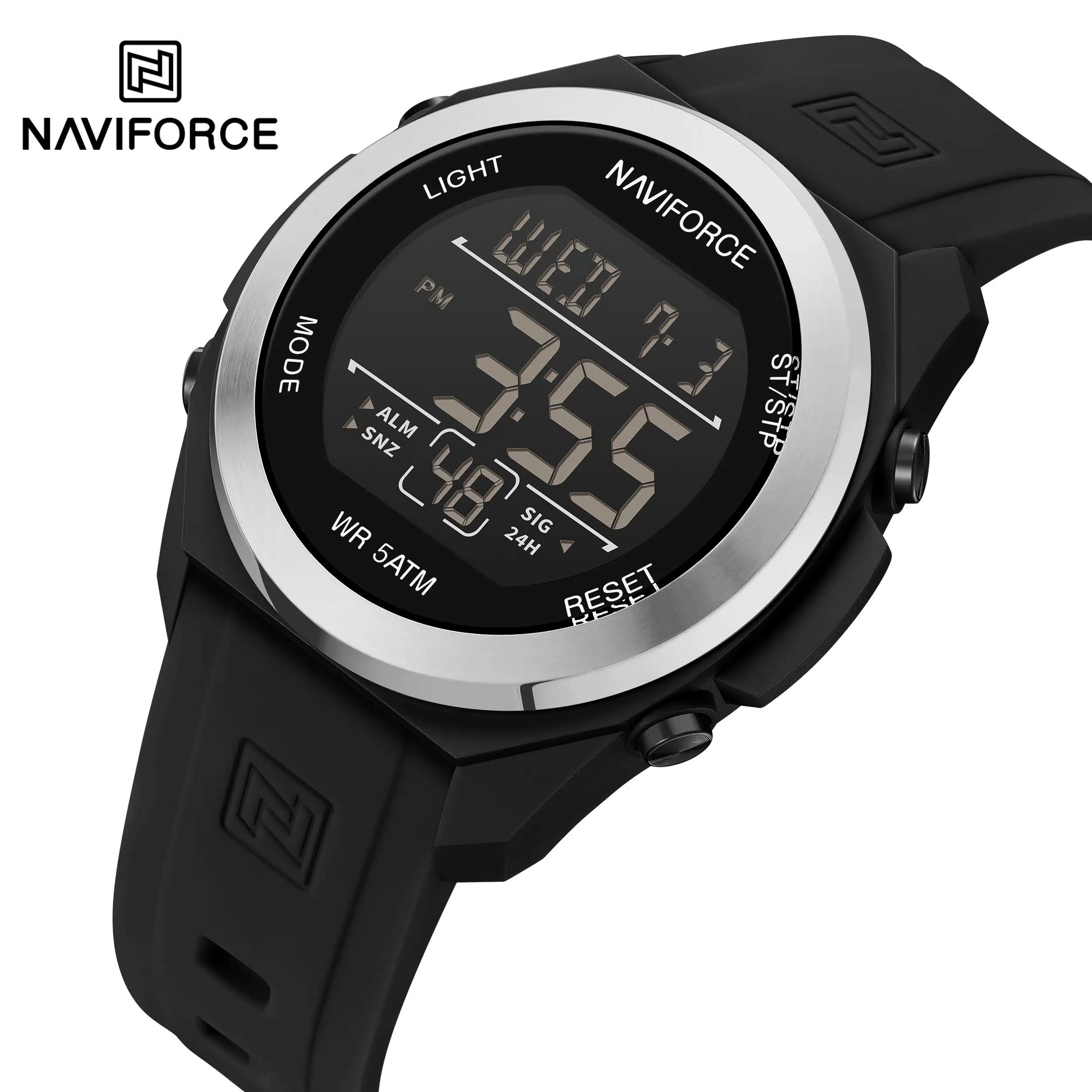 Naviforce 7111 watch for men-Silver Black Naviforce 7111 watch for men-Silver Black