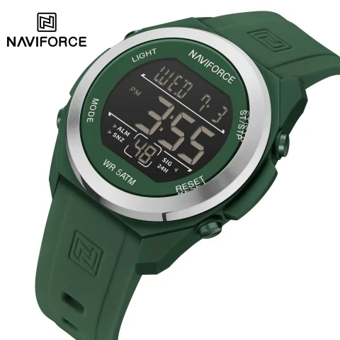 Naviforce 7111 watch for men-Silver Green