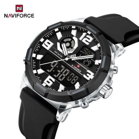 Naviforce 7130 Watch For Men-Silver Black