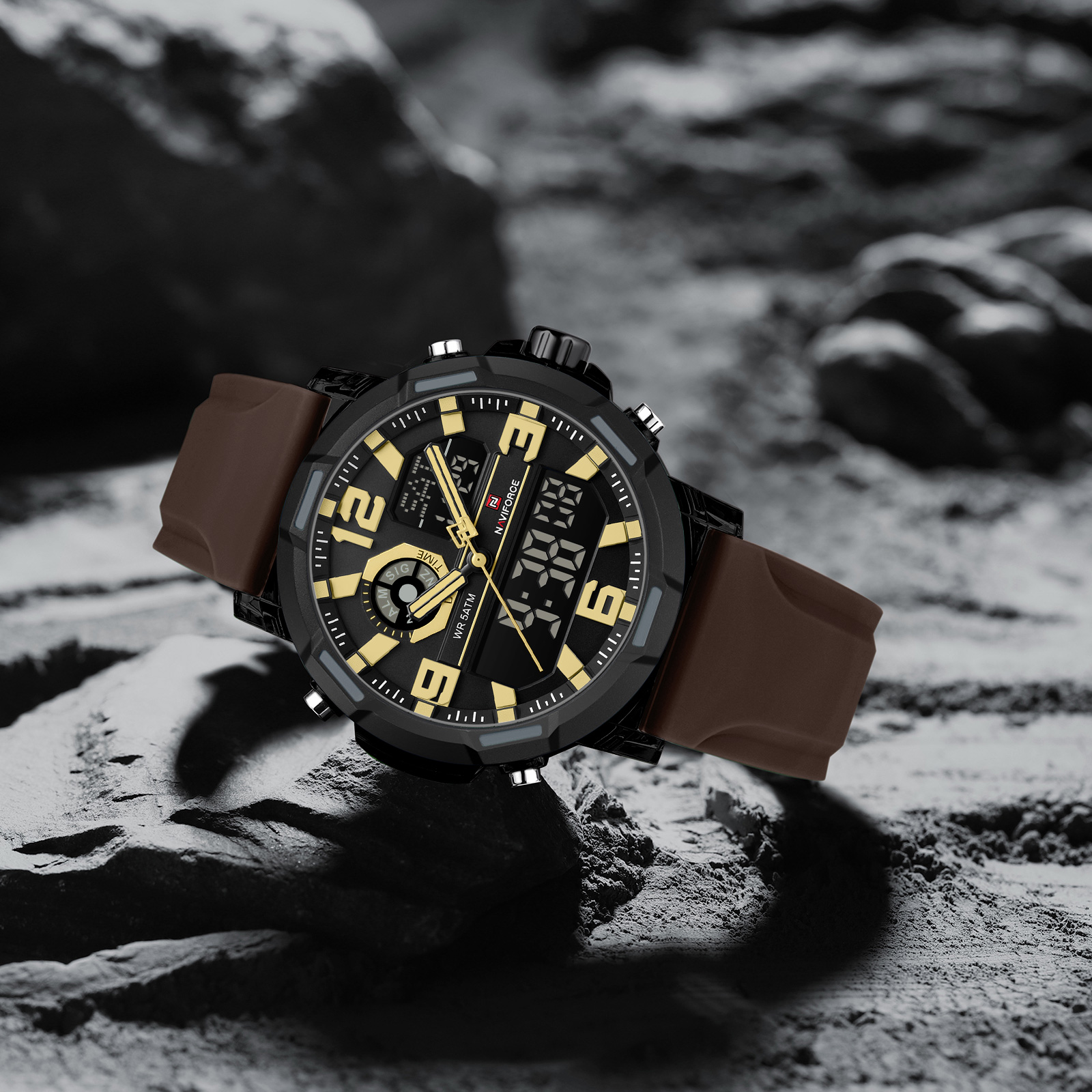 Naviforce 7130 For Men - Brown Coffee 2 Naviforce 7130 Watch For Men - Brown Coffee