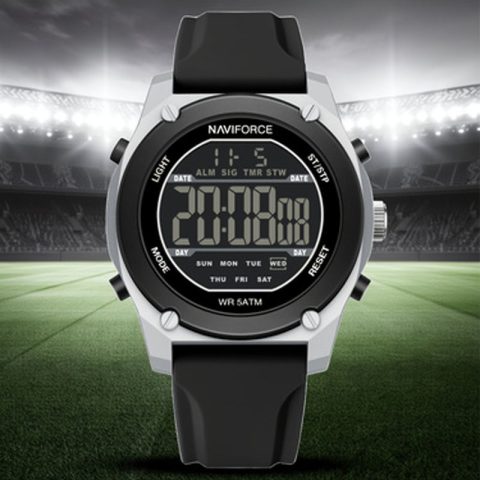 Naviforce 7130 Sports Watch For Men-Black White