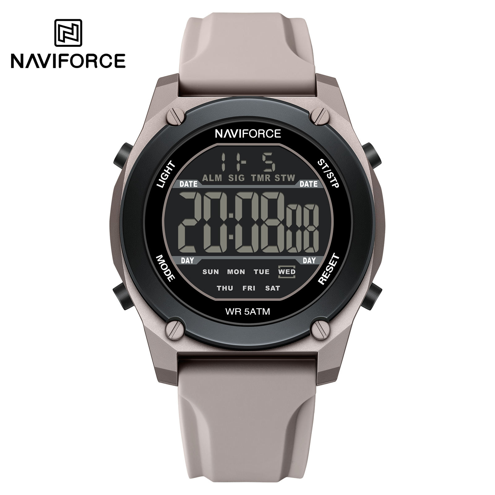 Naviforce 7130 Sports Watch For Men-Gray White