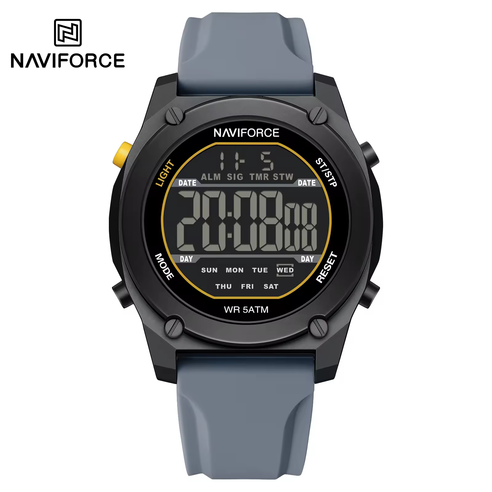 Naviforce 7130 Sports Watch For Men-Lite Gray