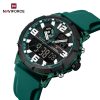 Naviforce 7130 watch for men-Dark Green Black