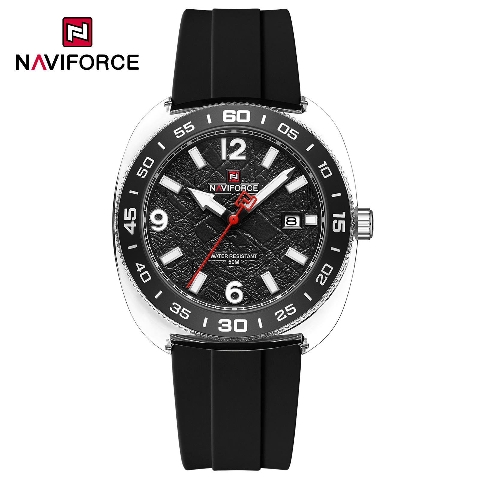 Naviforce 7132 Watch For Men-Silver Black Naviforce 7132 Watch For Men-Silver Black