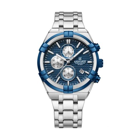 Naviforce 8042 Watch for Men- Silver Blue