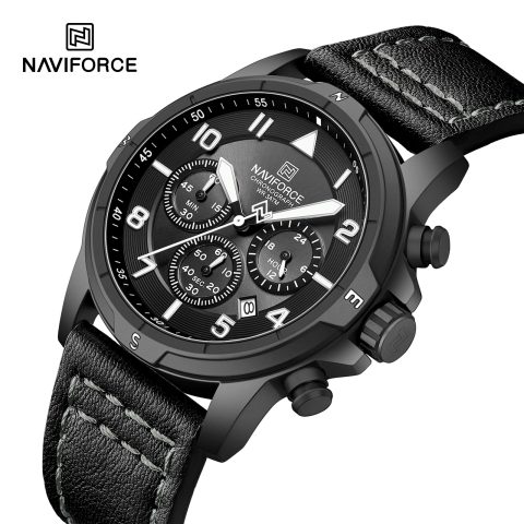 Naviforce 8077 Watch For Men - Black