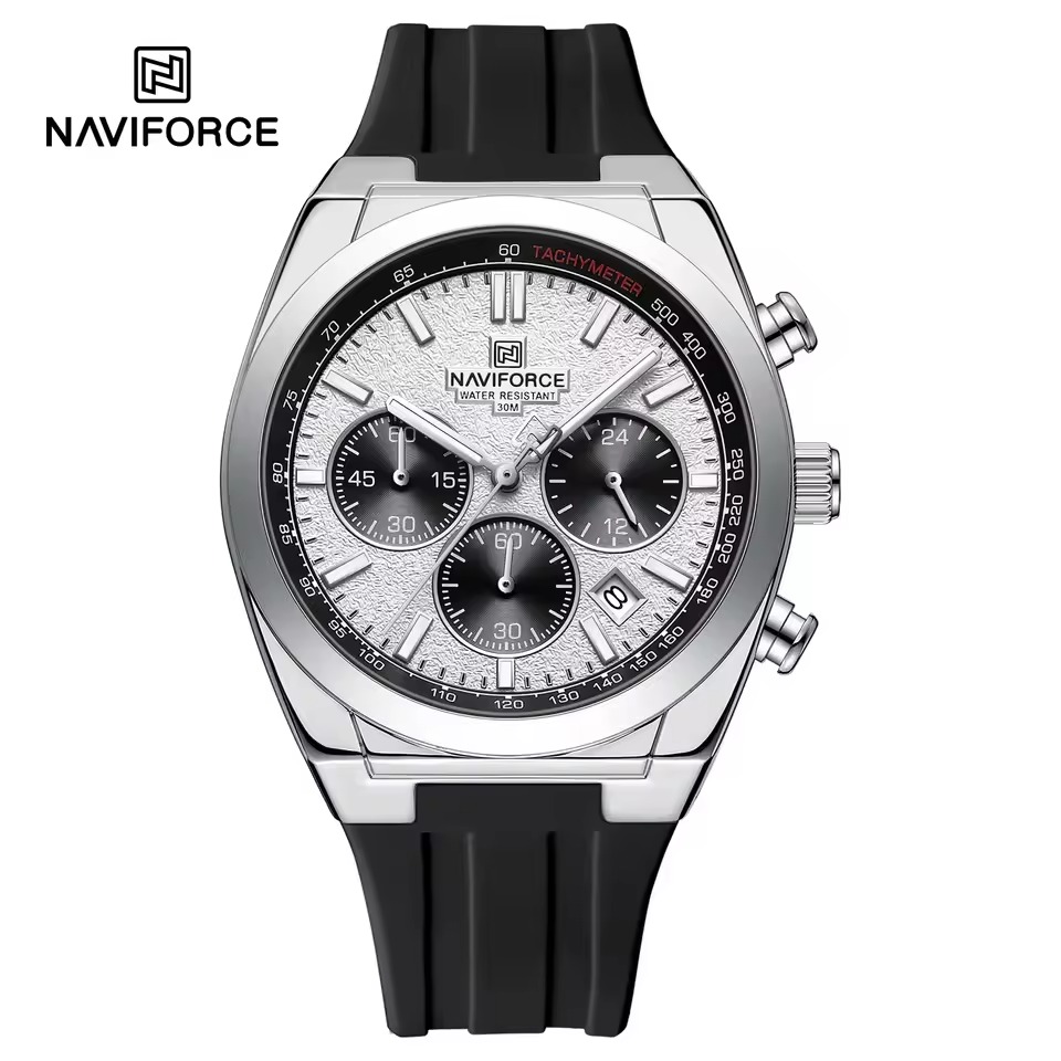 Naviforce 8080 Watch For Men - Black White