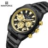 Naviforce 8081 watch for men-Black Gold