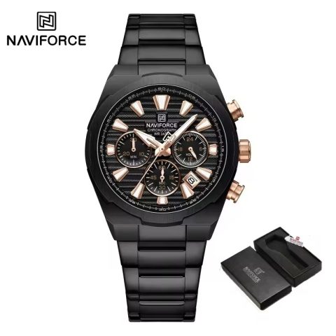 Naviforce 8081 watch for men-Black Rose