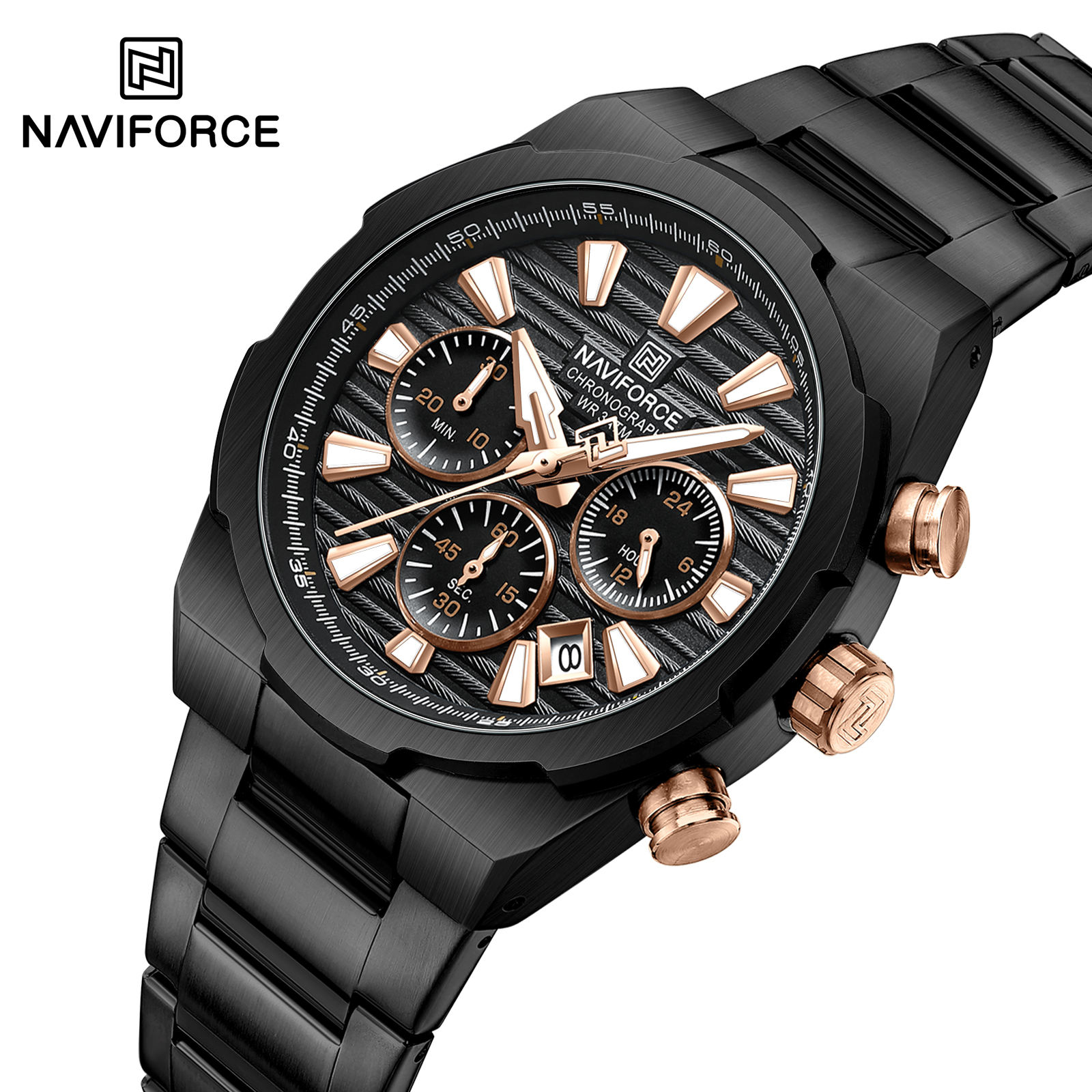 Naviforce 8081 watch for men-Black Rose Naviforce 8081 watch for men-Black Rose