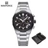 Naviforce 8081 watch for men-Silver Black